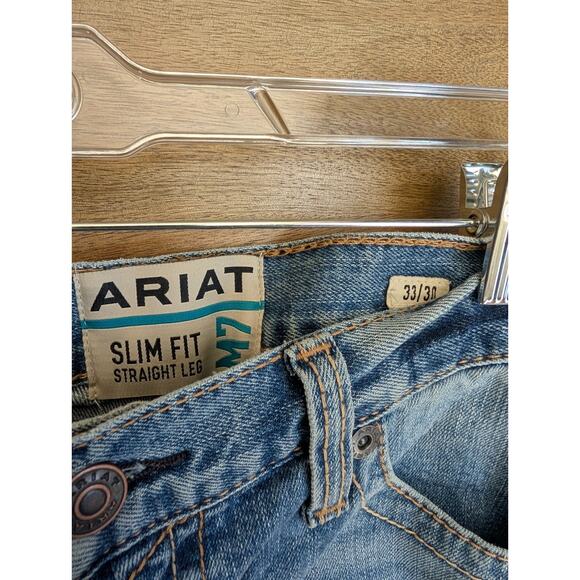 Ariat Jeans Mens 33x30 Blue Denim Stretch M-Series M7 Slim Fit Straight Leg NWT - Picture 4 of 4
